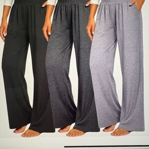 3 Pack Women's Wide Leg Yoga Pants, Comfy Lounge Pants with Pockets Ladies' S